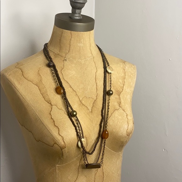 J.Jill 3 Chains on this statement piece necklace. - Picture 1 of 8